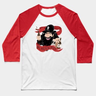 Blackbeard Pirate Character Baseball T-Shirt